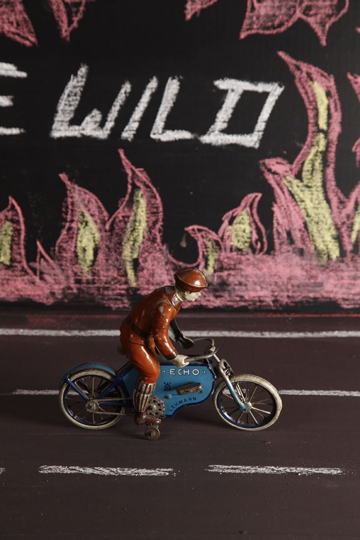 Allemagne Mecanique 1920 Lehmann: Motocycliste EchoSans boiteL. 22 cmGermany LEHNMANN 1920Motocyclist "ECHO"