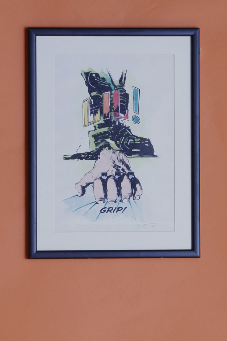 Gianni Bertini (1922-2010) Grip: Serigraphie sur papier rehaussee a la gouache signee au crayon en bas a droite Silk-screen on paper enhanced with gouache, signed with pencil lower right corner 28,5 x 20 cm Collection privee, Livourn