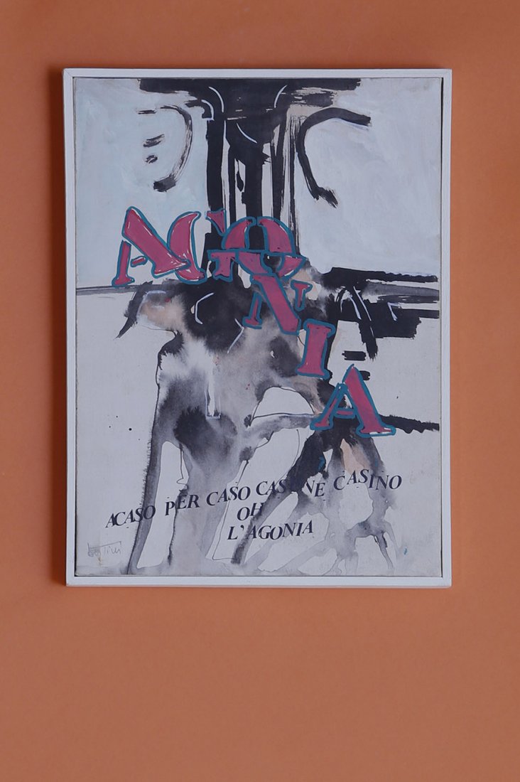 Gianni Bertini (1922-2010) Agonia 1960: Gouache sur papier signee au crayon en bas a gauche, contrecolle sur toile Gouache on paper, signed with pencil lower left corner 29,5 x 21 cm Collection privee, Livourne