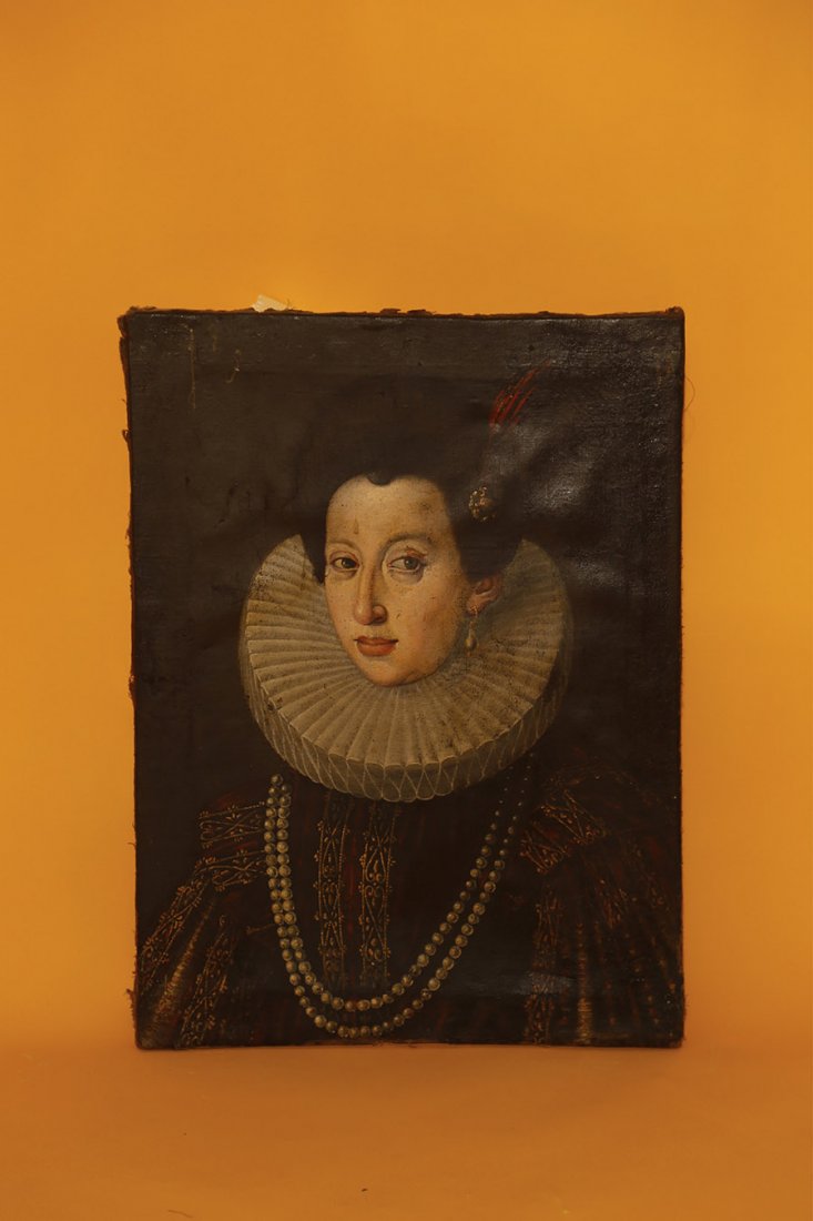 Dans le goÃ»t de Frans Pourbus Portrait de femme au: Huile sur toile Oil on canvas 64 x 47 cm