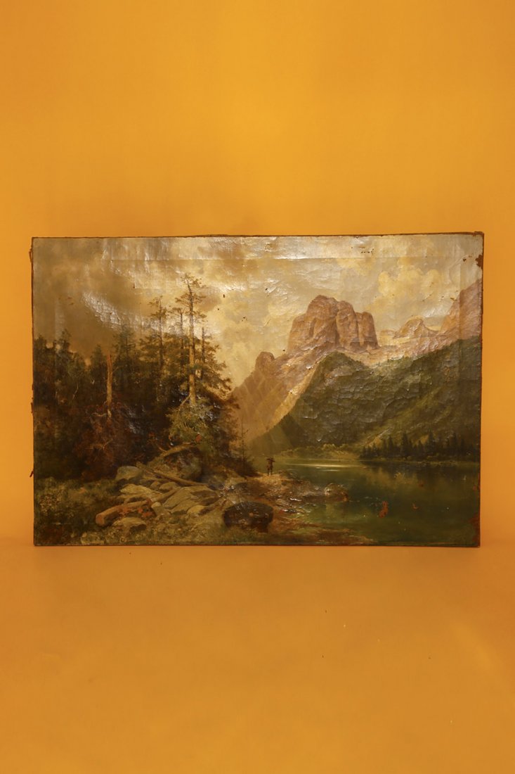 Ecole allemande du XVIIIe siecle Chasseur dans un: Huile sur toile Signee en bas a gauche Oil on canvas signed bottom left H. 97 cm L. 142 cm