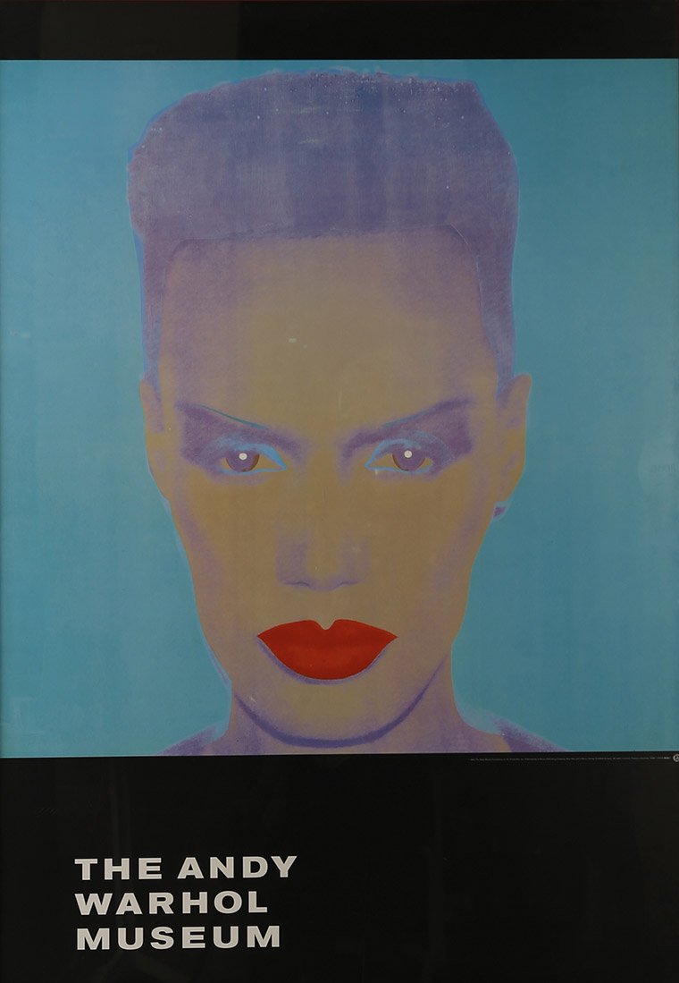 Andy Warhol (1928-1987) The Andy Warhol Museum: An Andy Warhol poster 48 x 32 5/8 Inch Affiche representant Grace Jones 122 x 83 cm