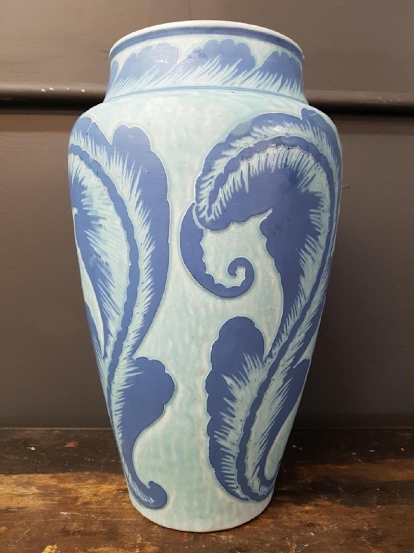 Rare Joseph Eckberg Gustavsberg Art Deco Vase: Rare Large Joseph Eckberg Gustavsberg Art Deco Vase, 1924 13"