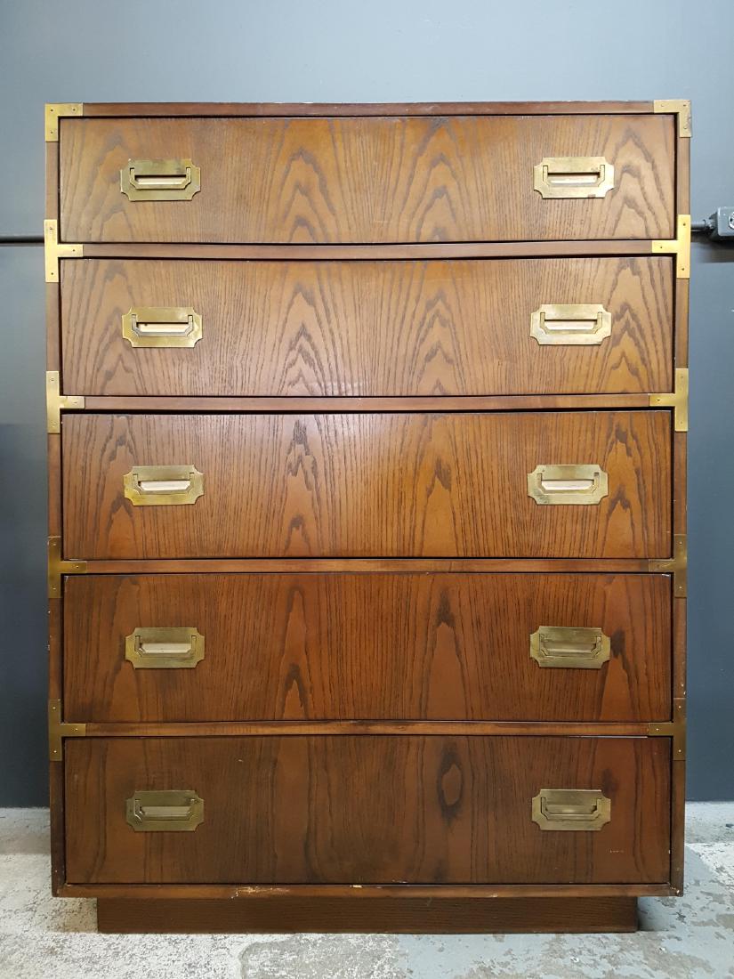Vintage Mcm Dixie Campaigner 5 Drawer Dresser