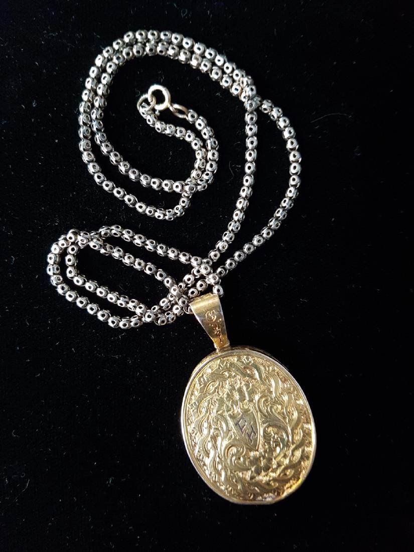 Victorian Engraved Gold Locket and Chain (1 of 3)