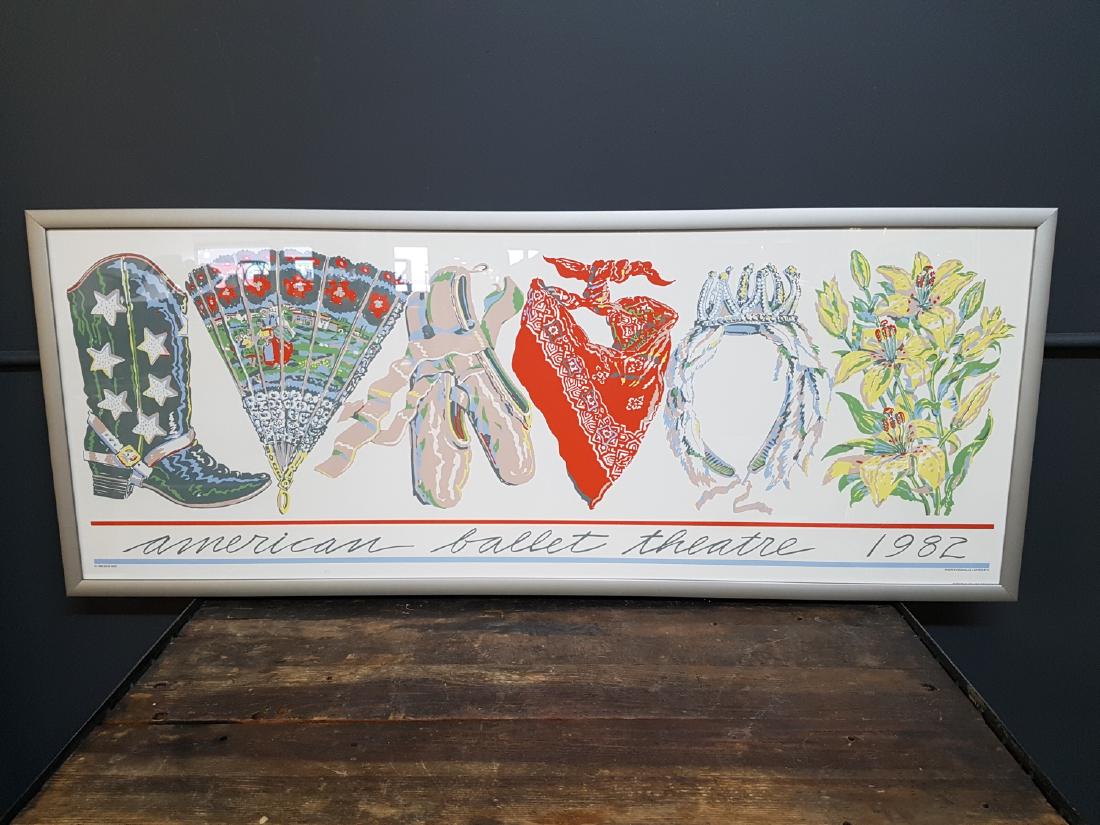 American Ballet Theatre 1982 Framed Poster: Don Nice American Ballet Theatre Poster Originals Serigraph Litho 1982 46 x 17 inches