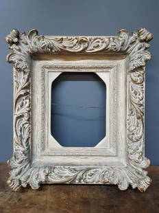 Antique Ornate Gilt Wood Carved Picture Frame: Antique Ornate Gilt Wood Carved Picture Frame Approximately 17.5 X 19.25 X 3.5 Inches