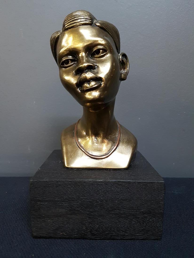 Darare, Bronze Sculpture Bust of a Woman, Signed (1 of 6)