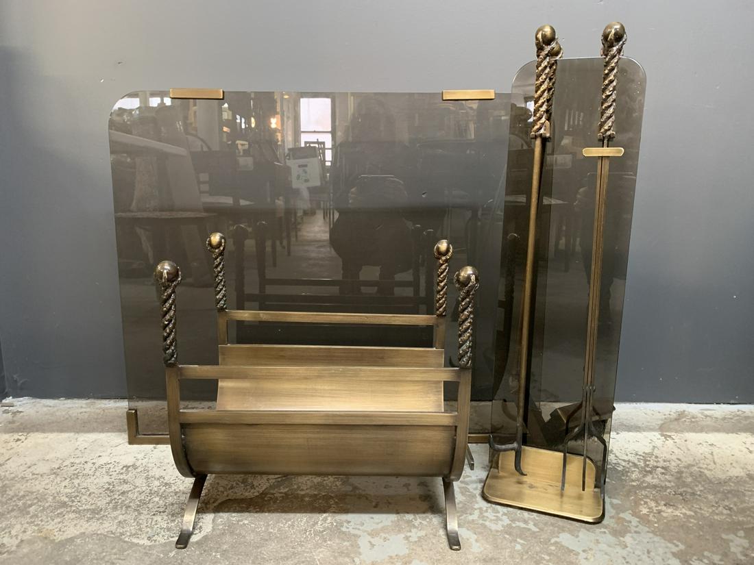 R. Pouilot MCM Glass and Metal Fireplace Tools (1 of 4)