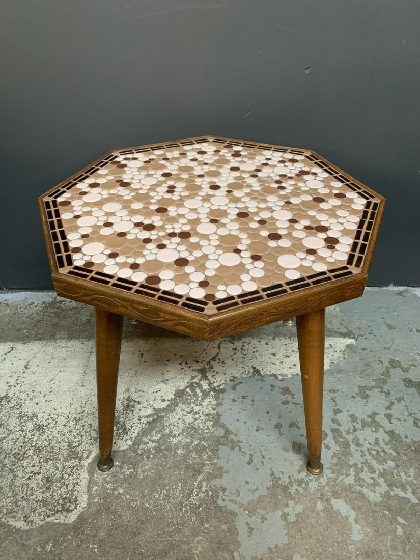 1960s MCM Tile Mosaic Octagonal Side Table (1 of 4)