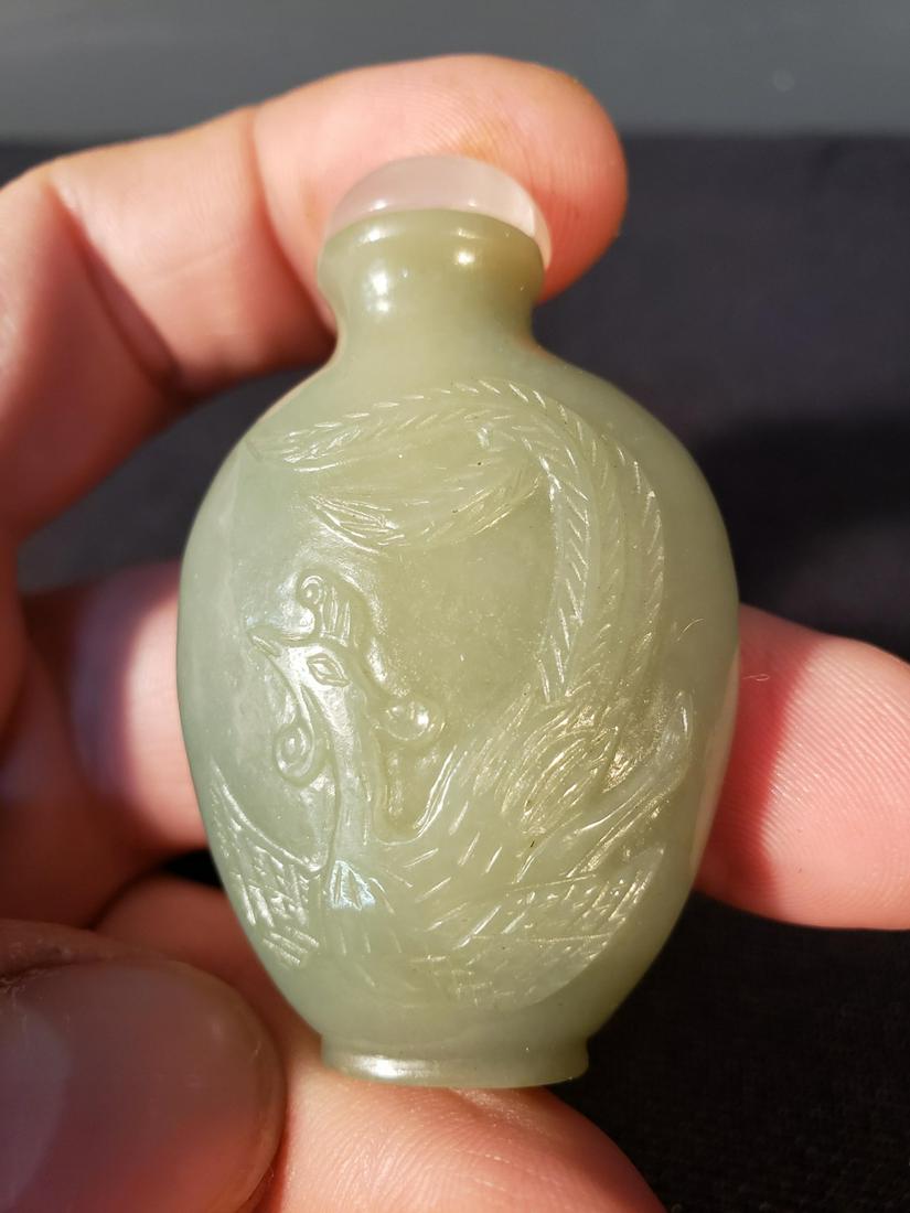 Antique Celadon Jade Snuff Bottle (1 of 3)