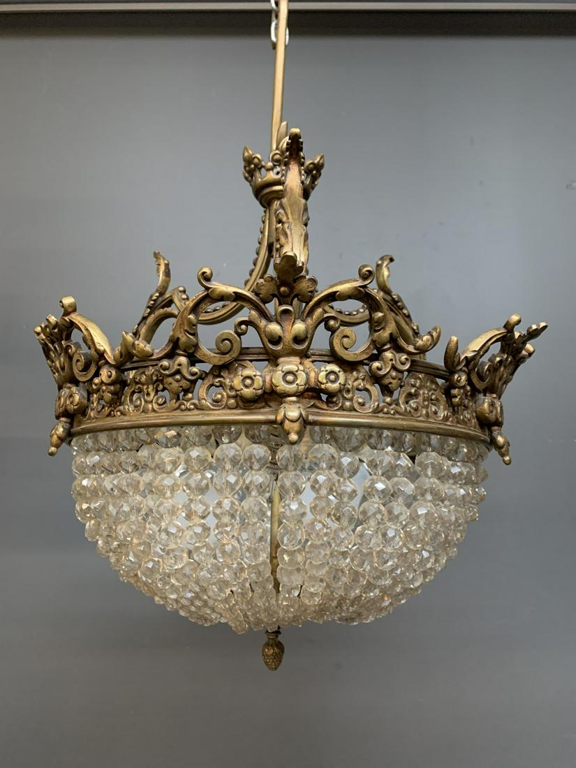 Ornate Bronze Framed Hanging Basket Chandelier (1 of 3)