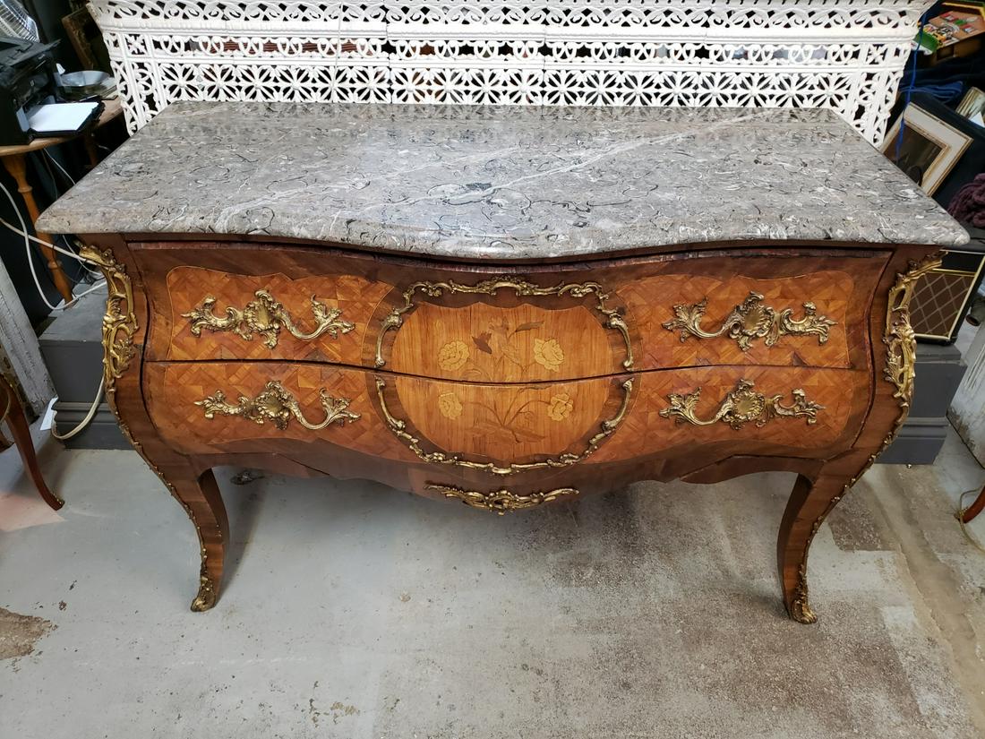 French Louis XV Commode, Inlaid, Bronze Mounts (1 of 6)