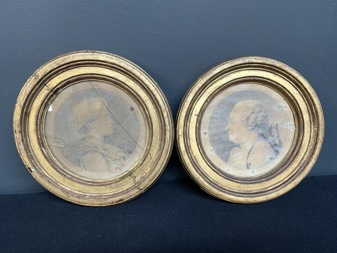 Pair 18th C Simon Charles Miger Pencil Portraits (1 of 8)