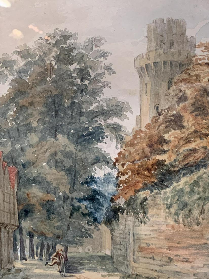 Late 19th C. Unsigned Watercolor, Boy Playing (1 of 4)