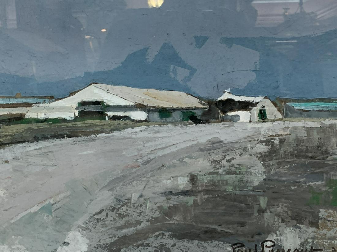 Paul Perreaut, Oil on Board, Winter Landscape 1975 (1 of 5)