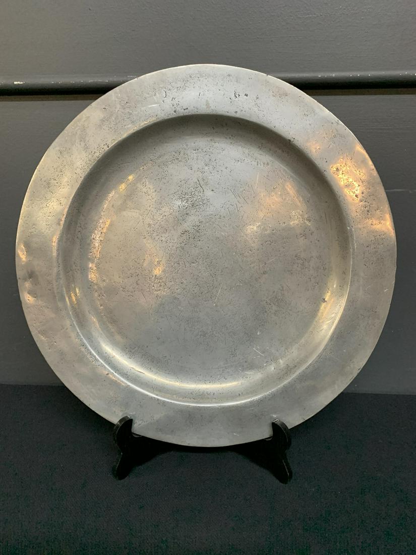 English Georgian Pewter Charger, Large Plate (1 of 5)