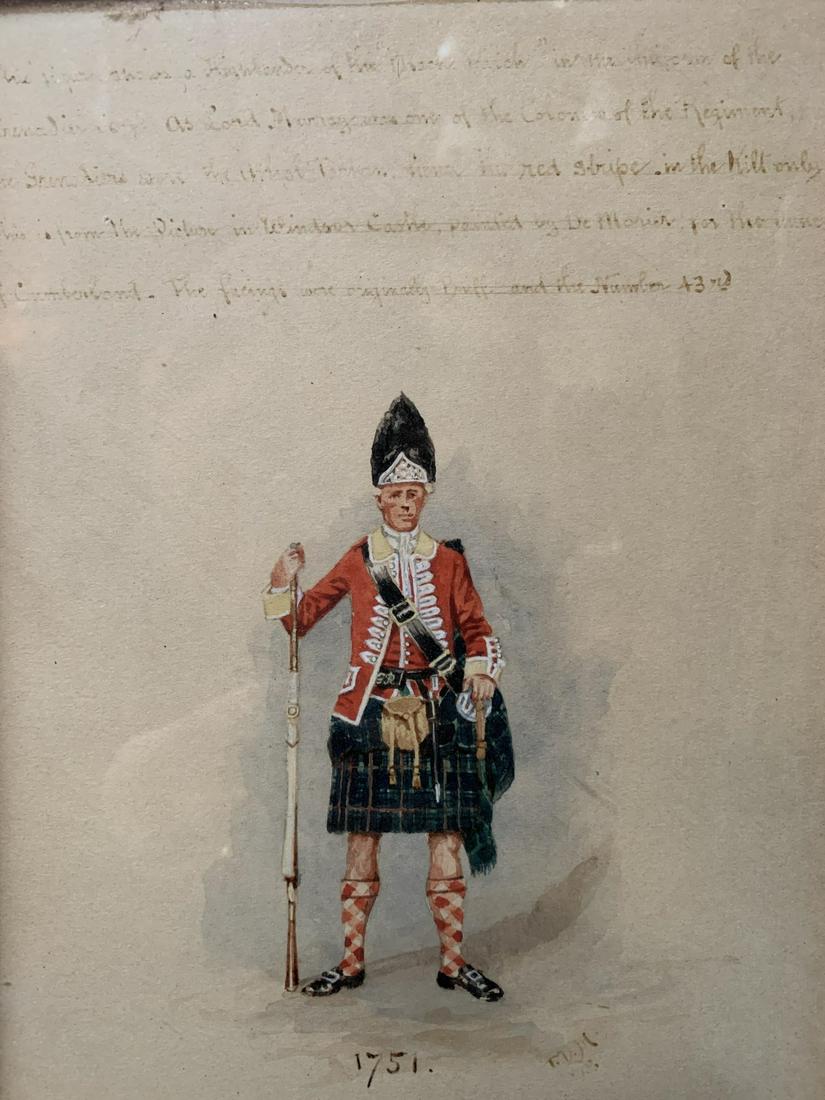 Watercolor Portrait of A Black Watch Grenadier (1 of 4)