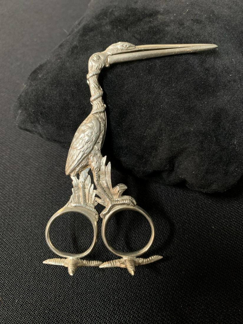 Victorian Silver Stork Umbilical Clamps, 800 (1 of 4)