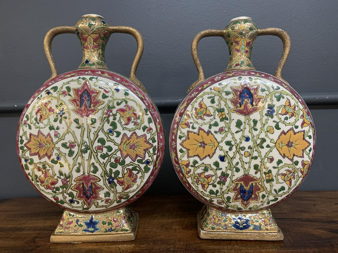 Pair of Fischer Budapest Hungary Art Pottery Vases (1 of 5)