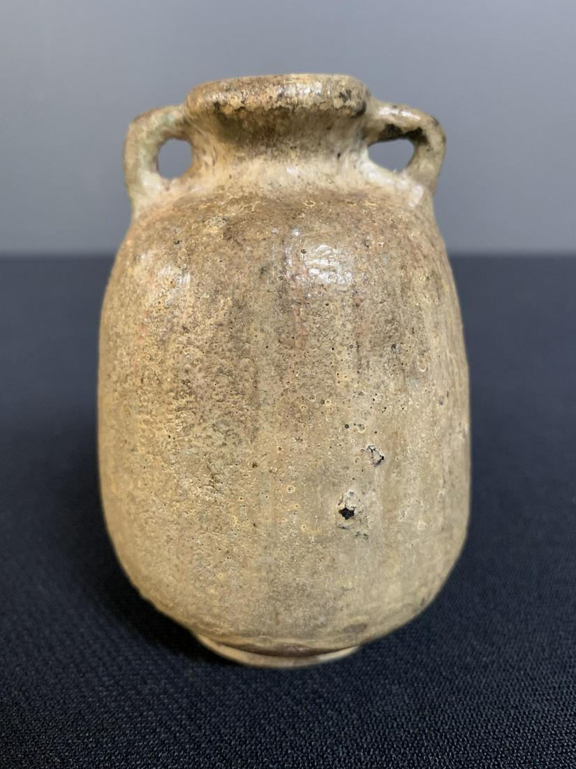 15th C. Thai Sawankhalok Earthenware Jarlet: 15th C. Thai Sawankhalok Earthenware Jarlet 4 inches high