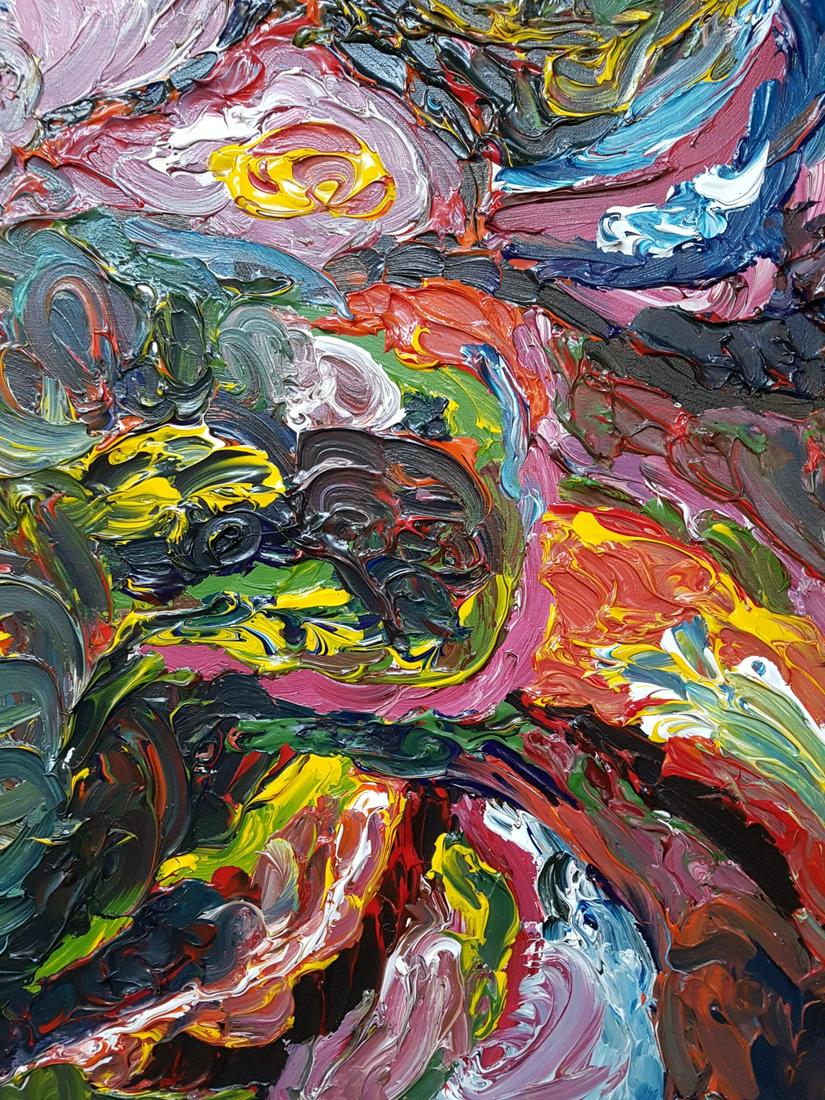 Attributed To Andrew Plum, Oil, Unsigned Abstract (1 of 3)