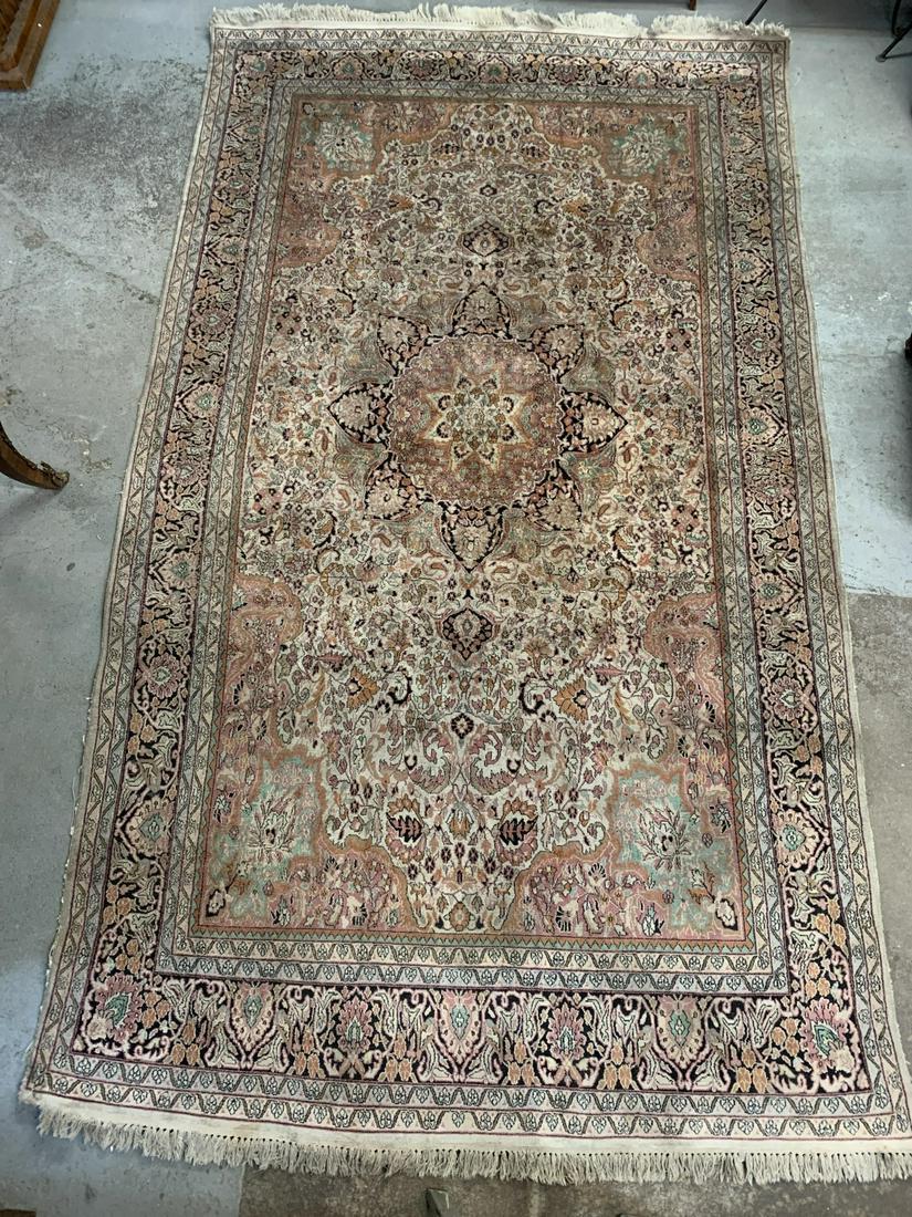 Vintage Indian Silk Kashmir Area Rug, Carpet (1 of 5)