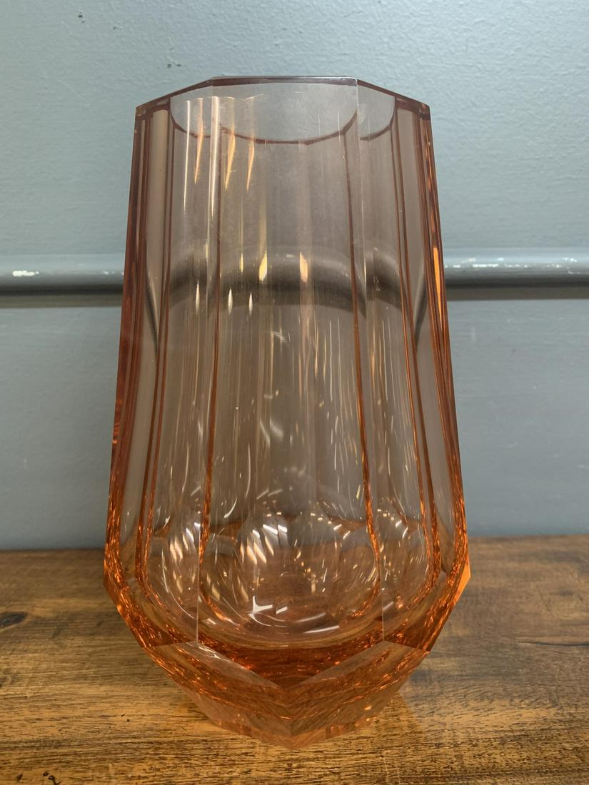 Josef Hoffmann Wiener Werkstatte Faceted Pink Vase (1 of 3)