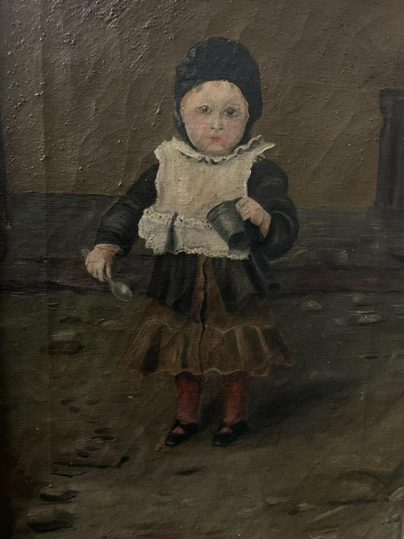 M Logan Oil on Canvas, Portrait of a Child, Signed: M Logan Oil on Canvas, Portrait of a Child, Signed and dated '17 lower right. Canvas measures 18 x 12 inches.