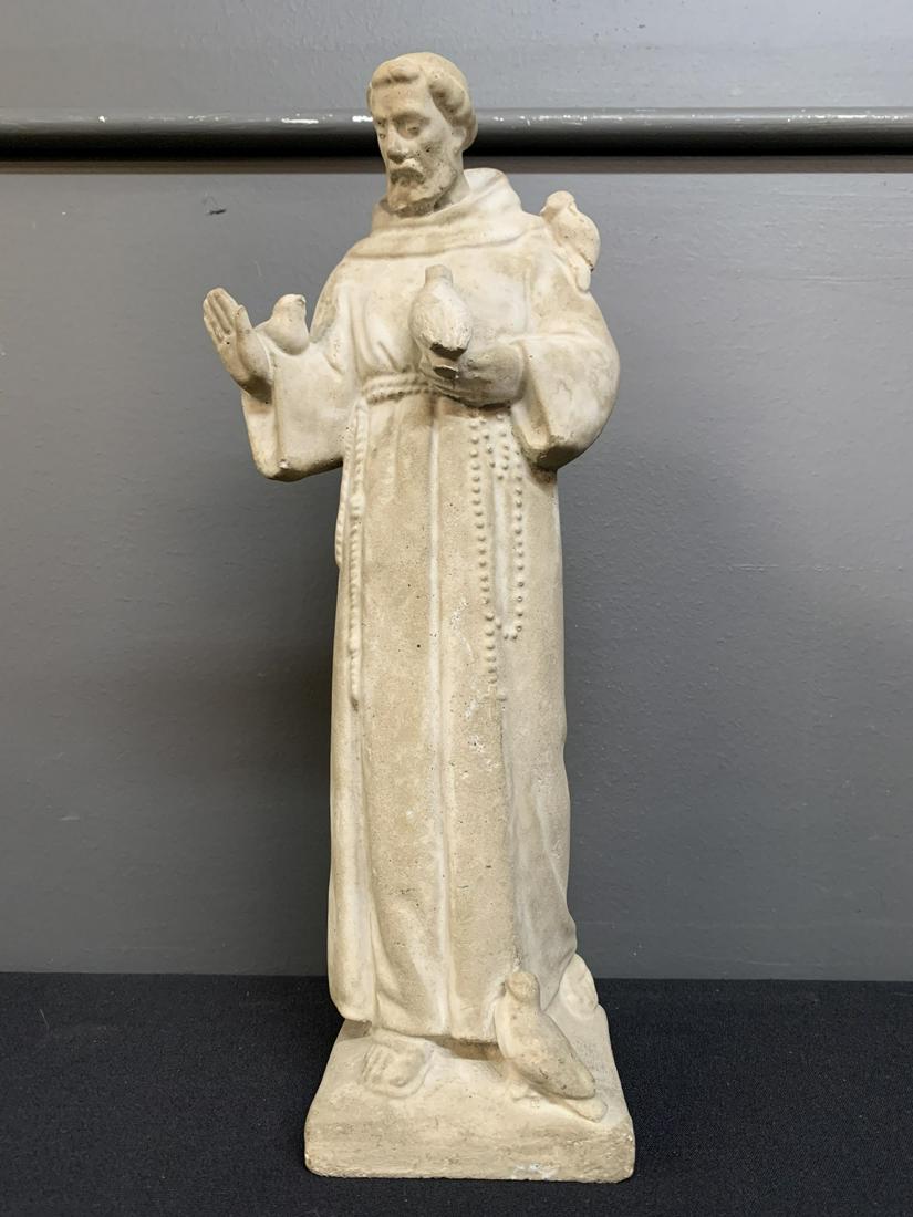 Small Cast Plaster Garden Statue Saint Francis (1 of 9)