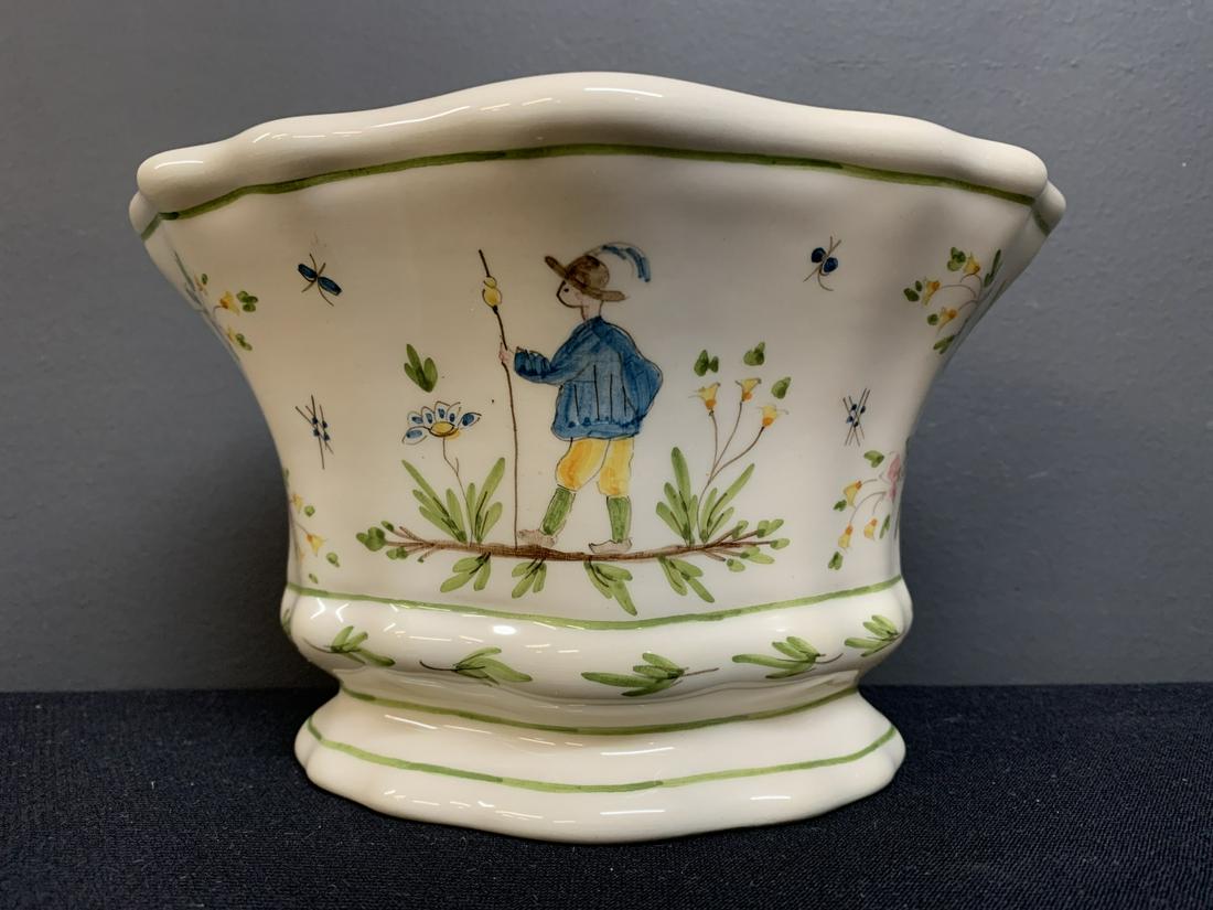 Moustiers Faience Bouquetiere, Flower Vase (1 of 5)