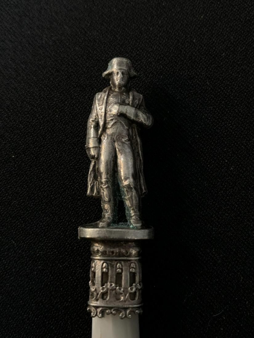 19th C Napoleon Abalone Silver Letter Opener: 19th C Napoleon Mother of Pearl, Abalone Silver Plated Letter Opener. 5.5 inches.