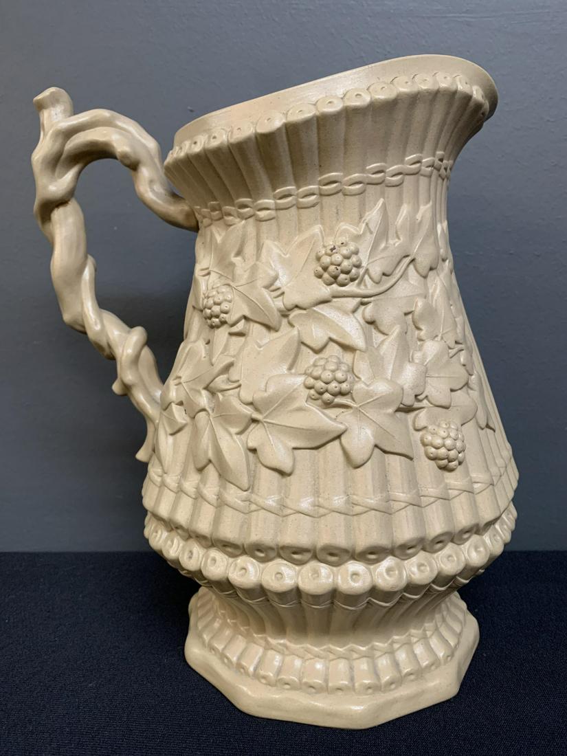 English Salt Glazed Large Bamboo Pitcher 1846 (1 of 6)