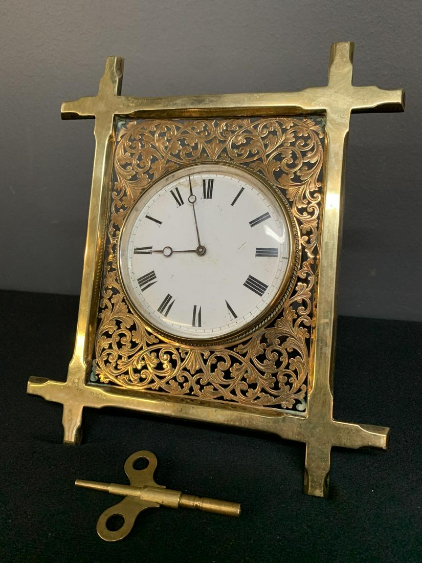 French Victor-Athanase Pierret Table Clock, Brass (1 of 10)
