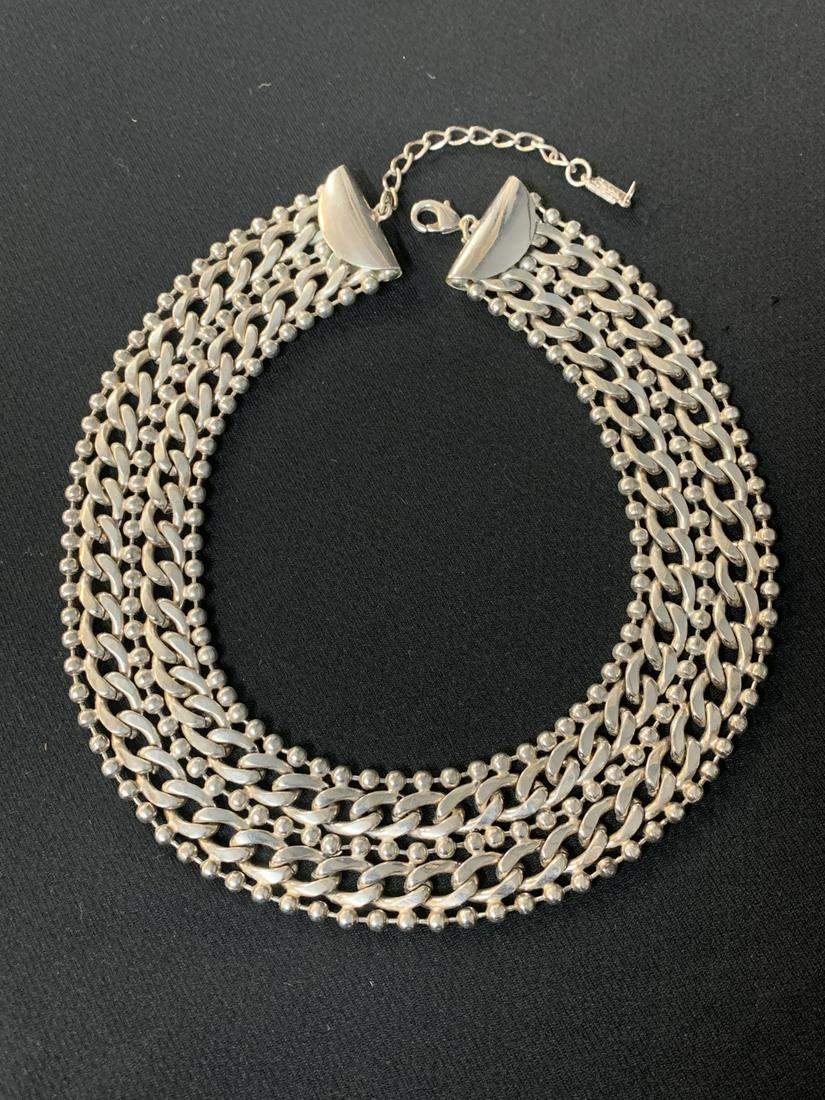 Vintage POGGI Paris Silver Choker Necklace: Vintage POGGI Paris Silver Choker Necklace. 13 inches, excluding chain clasp.