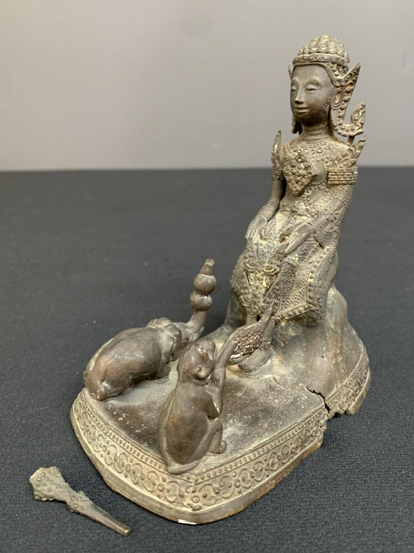 Bronze Buddha Statue, Seated With Animals (1 of 9)