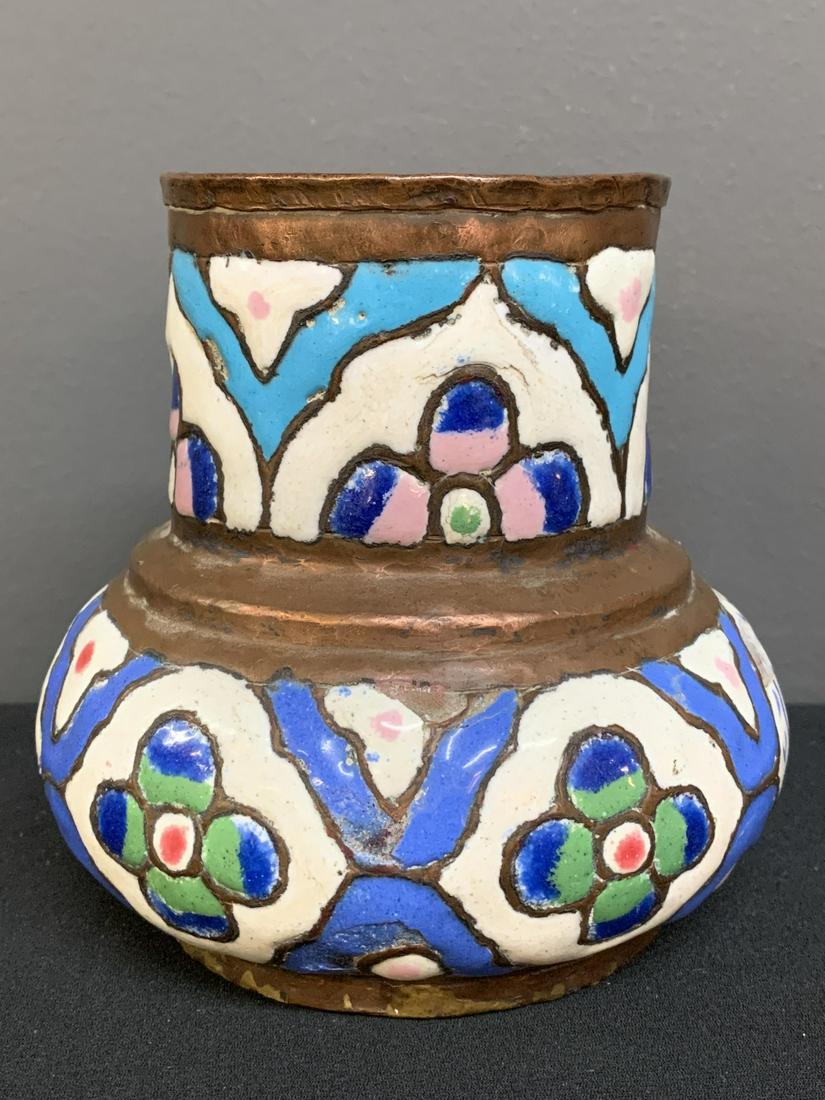Antique Islamic Syrian Enameled Copper Urn (1 of 8)