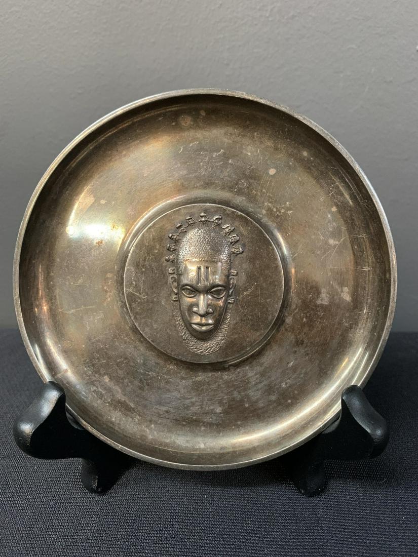 Christofle Silver Coin Dish W African Tribal Mask (1 of 5)