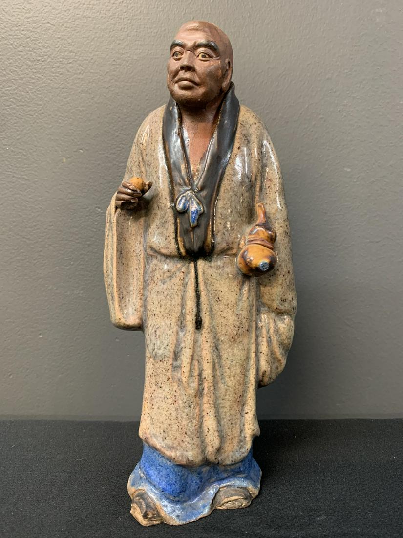 Antique Chinese Polychrome Ceramic Figure, Shiwan (1 of 8)