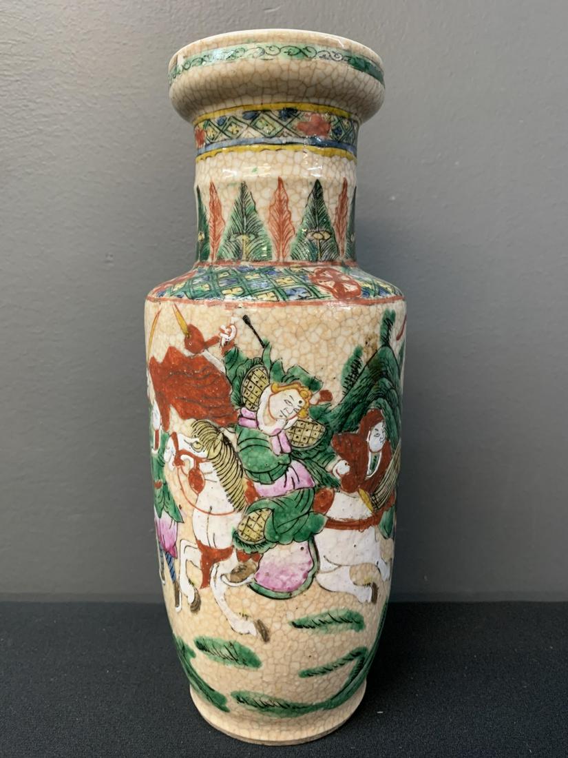Chinese Hand Painted Figural Vase, Cavalry Scene (1 of 7)