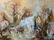 Abstract Oil On Board Landscape Signed Lower Right