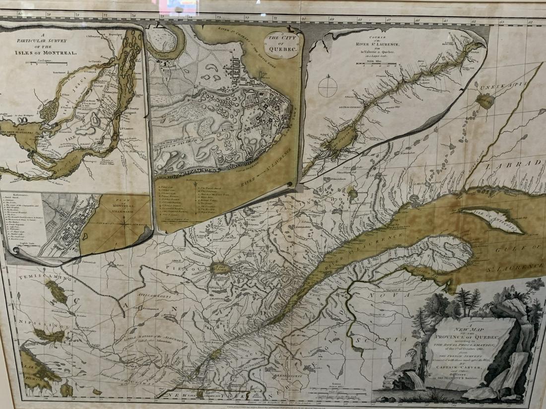 1763 Map Of Province Of Quebec, Captain Carver (1 of 7)
