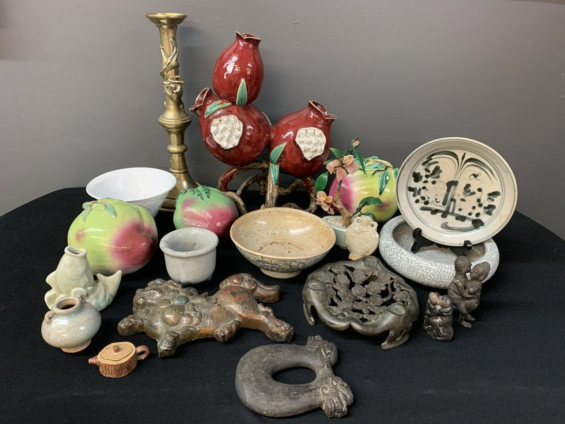 Large Lot 20 Pcs Chinese Porcelain, Celadon, Brass (1 of 20)