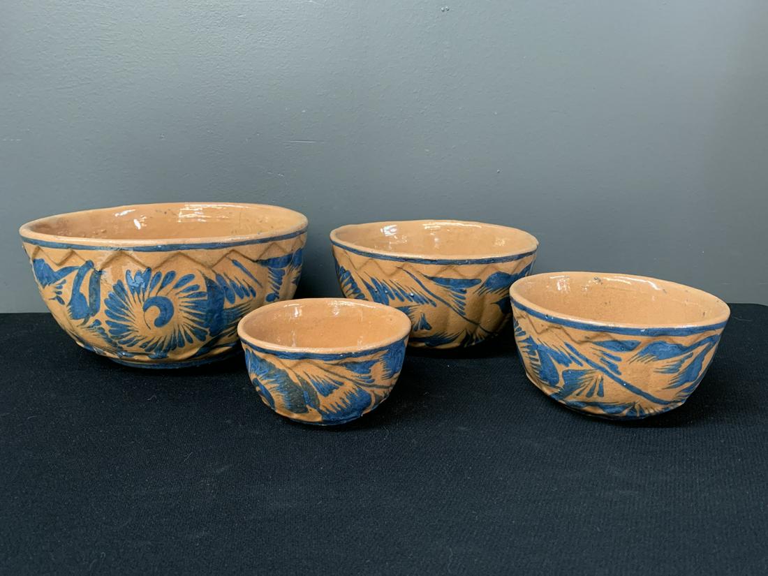 Lot 4 Michoacan Monochrome Nesting Pottery Bowls (1 of 5)