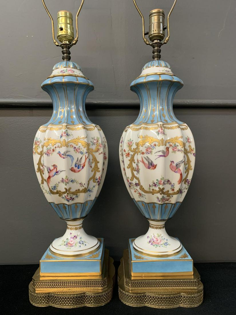 Pair Of French Gilt Sevres Style Table Lamps (1 of 6)