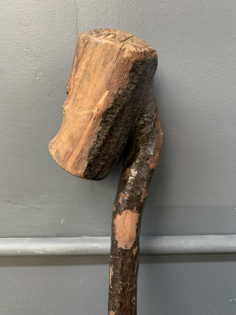 Tipperary Rifle Shillelagh, Blackthorn Wood Cane: Tipperary Rifle Shillelagh, Blackthorn Wood Cane, Carved Harp Into Handle. Measures 24 Inches.