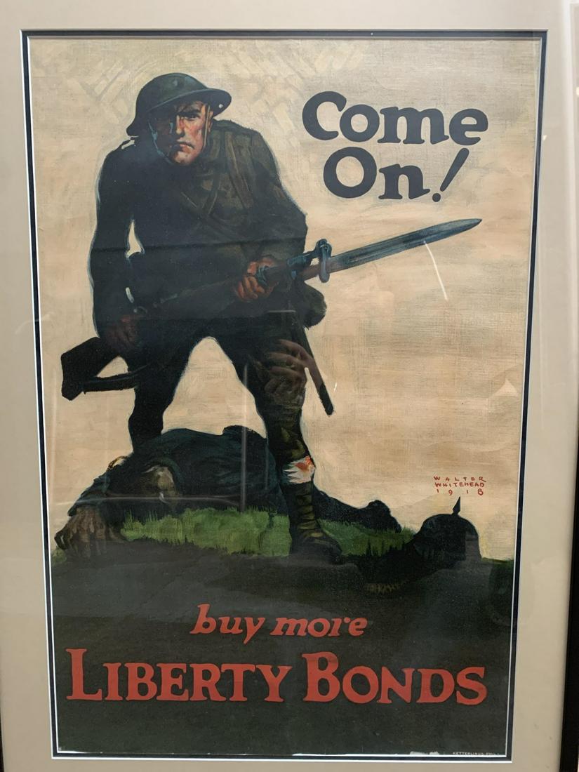 Vintage Wwi 1918 Liberty Bonds Whitehead Poster (1 of 9)