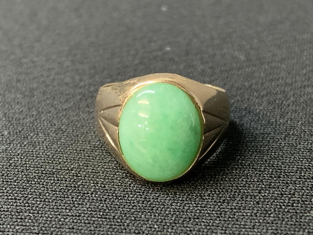 14k Gold And Green Gemstone Ring, Size 6 (1 of 4)