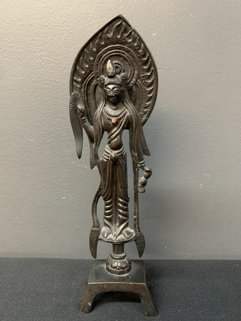 Oriental Cast Bronze Figure, Chinese Goddess (1 of 6)