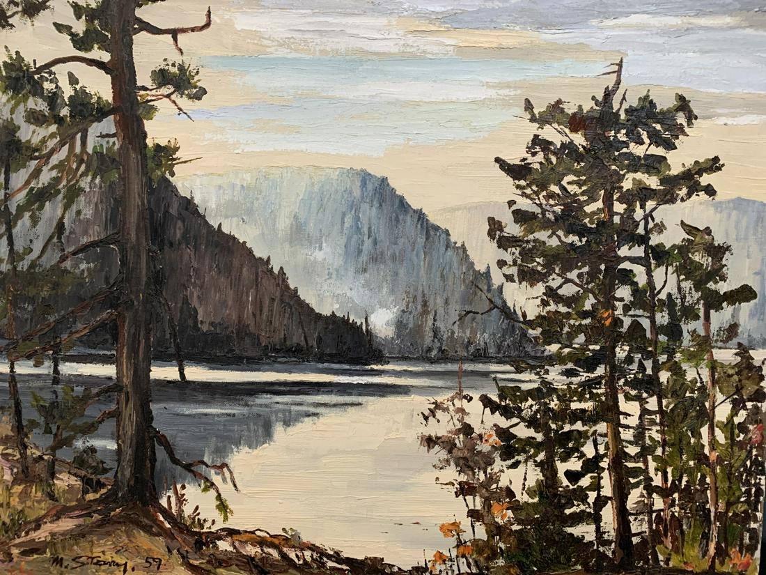 Marcel Stary, Oil On Board, Mountain Lake In Fall (1 of 6)